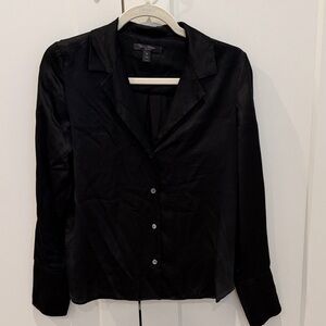 XS Banana Republic Black Silk Top